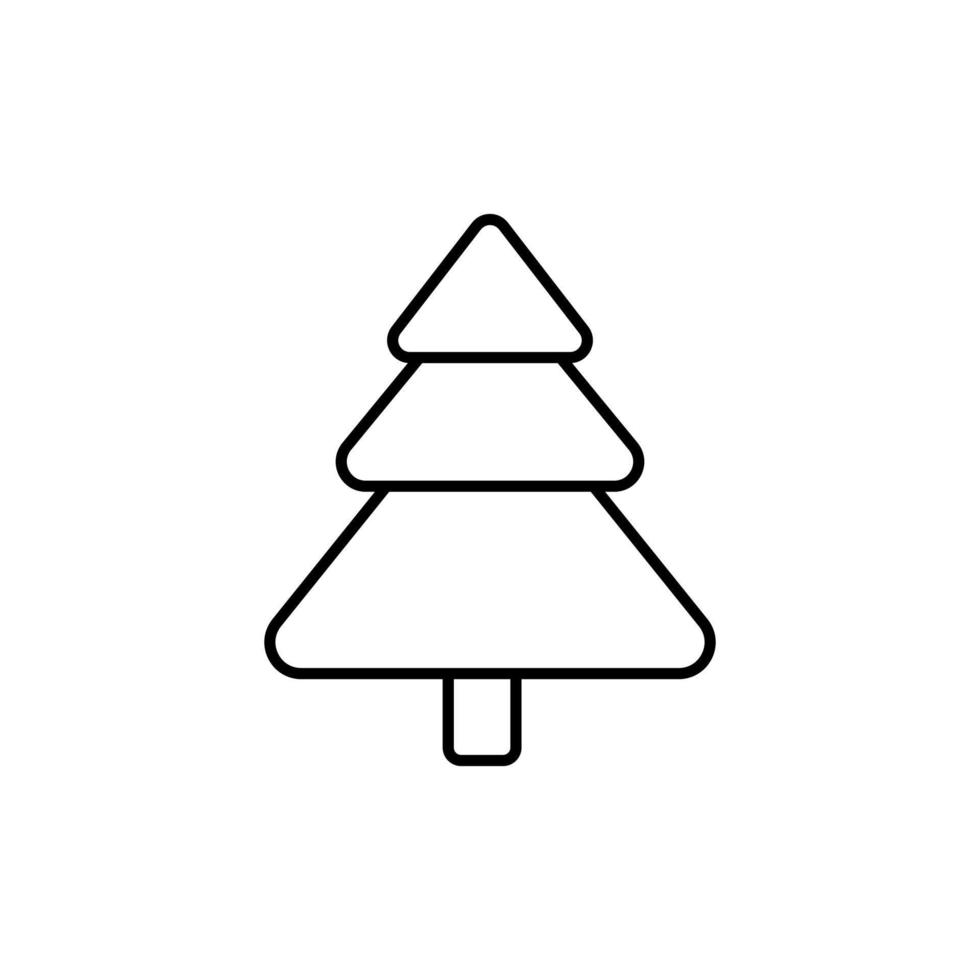 Fir icon in outline style symbol. Tree sign isolated on white background. vector