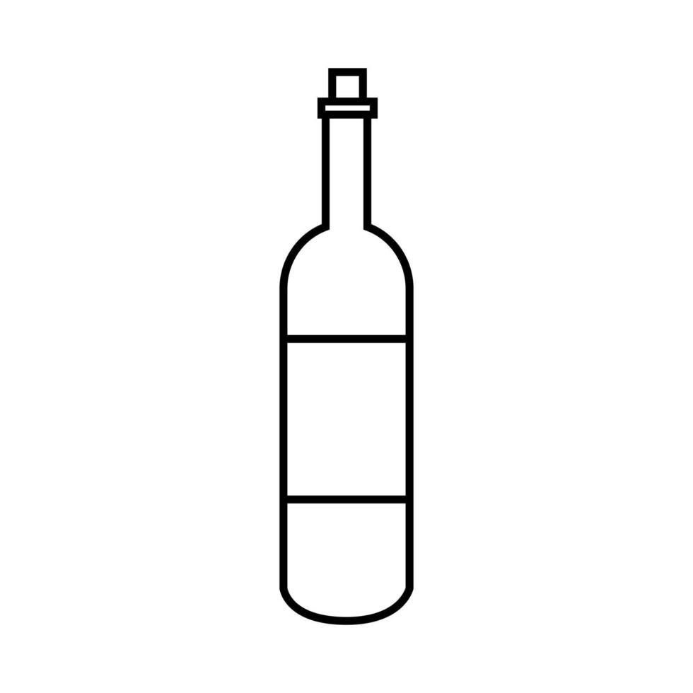 Bottle wine icon isolated on white background. Wine bottle in outline style. vector