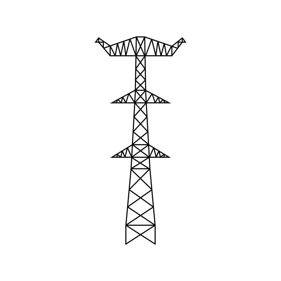 High voltage electric pylon. Power line symbol. Electric power line tower icon. vector