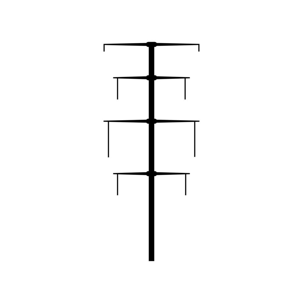 Power line symbol flat design. Electric power line tower icon. vector