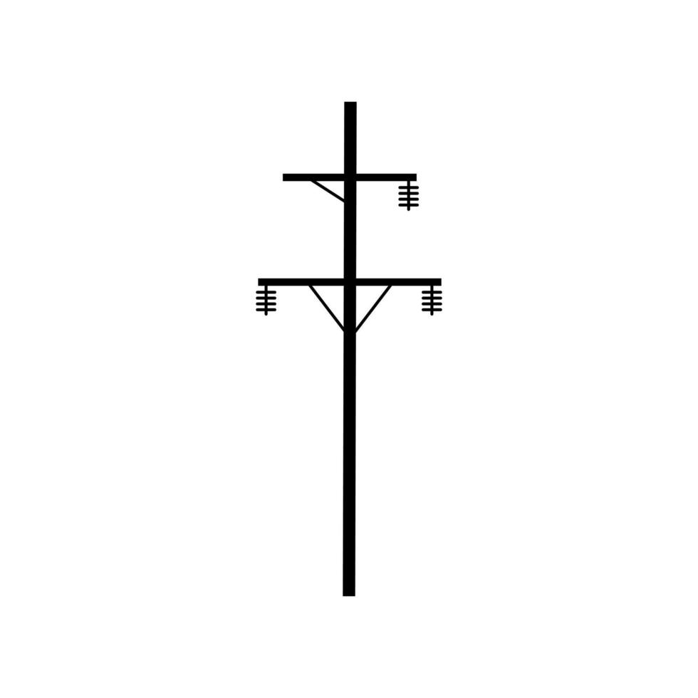 Wood power line icon. High voltage electric pylon. vector