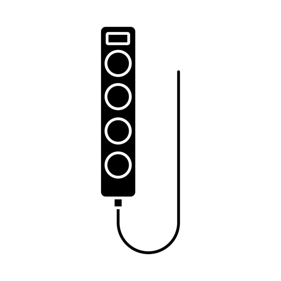 Glyph electric extension cord. Simple vector design illustration isolated