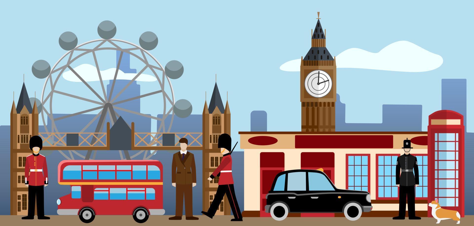 London and Great britain set. Traditions and culture collection. vector