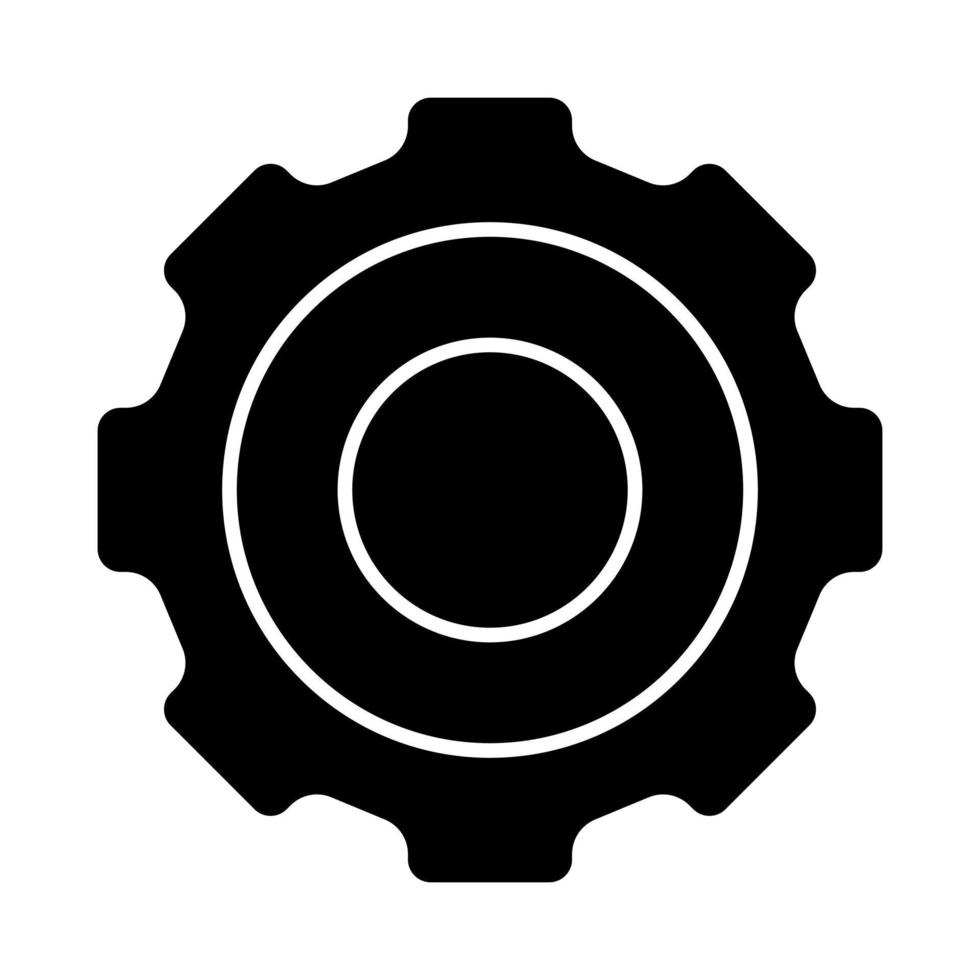 Glyph gear icon. Simple design pictogram. Vector illustration isolated