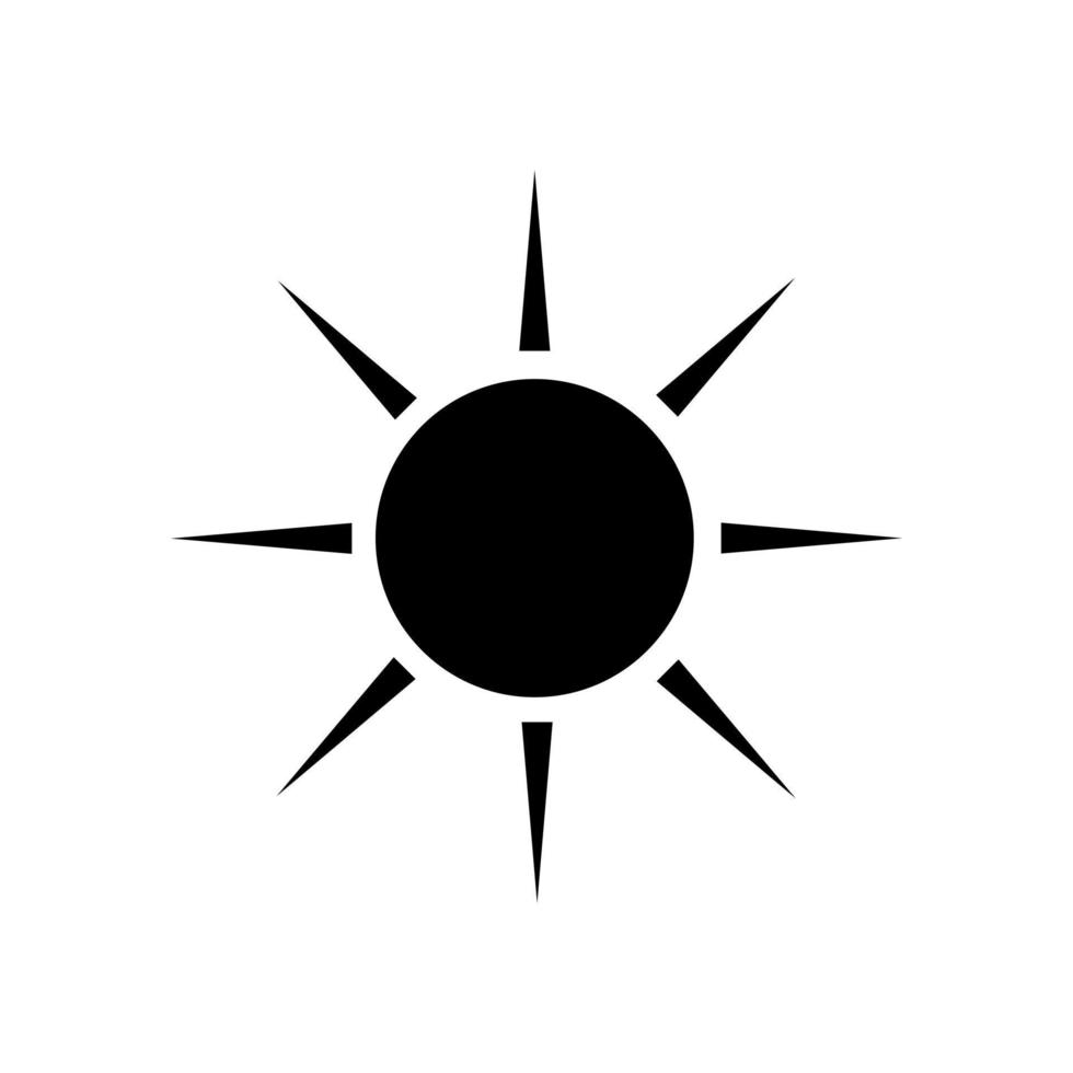 Sun glyph icon. Isolated flat vector symbol illustration on