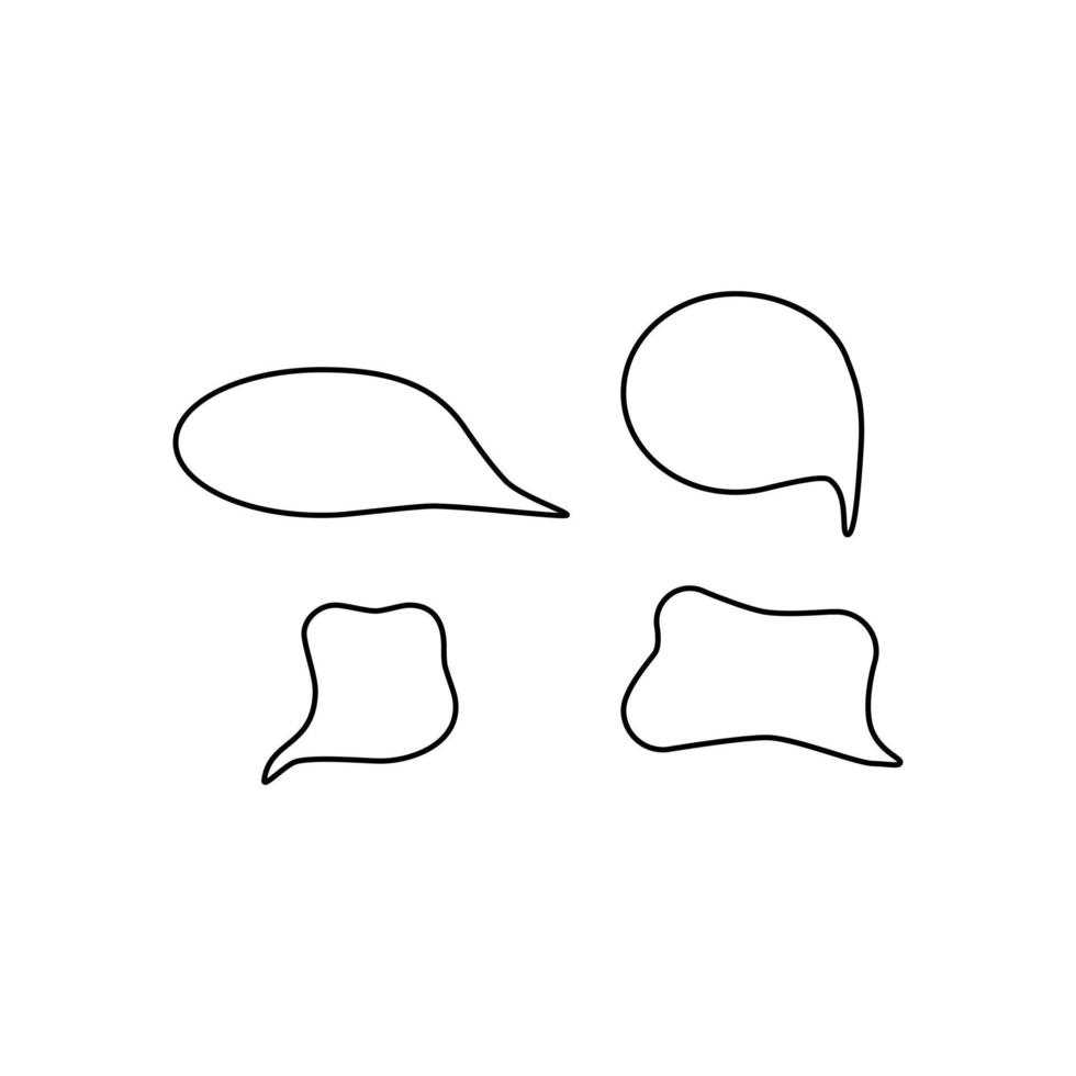 Outline speech bubble icon set. Chat symbol. Dialogue, chatting, communication. vector