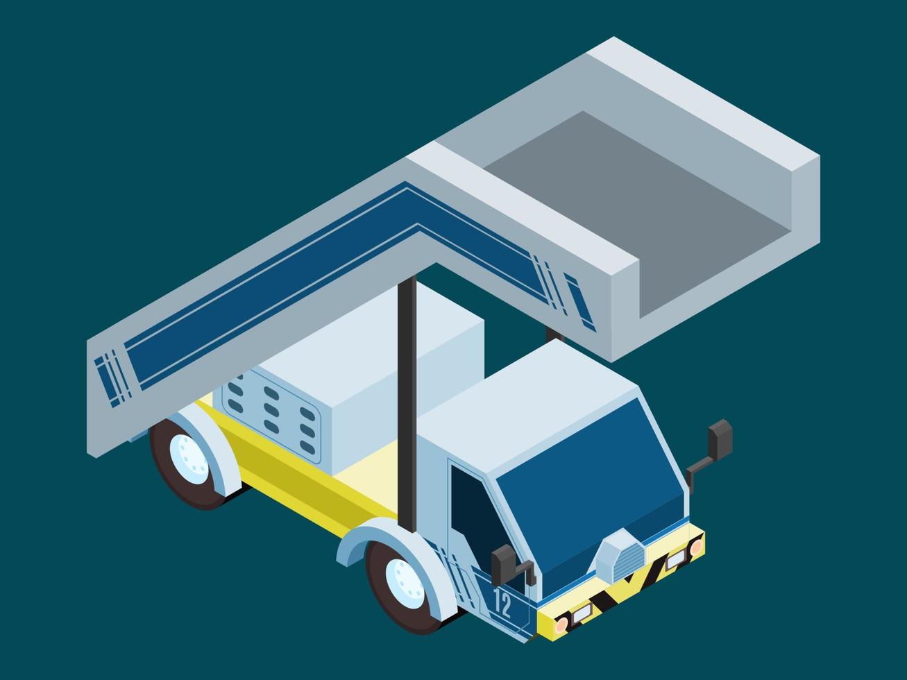 car aircraft loading ladder vehicle. working vector