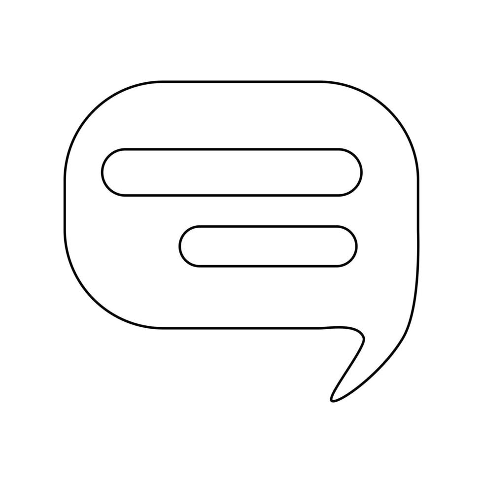 Outline speech bubble icon. Chat symbol illustration vector