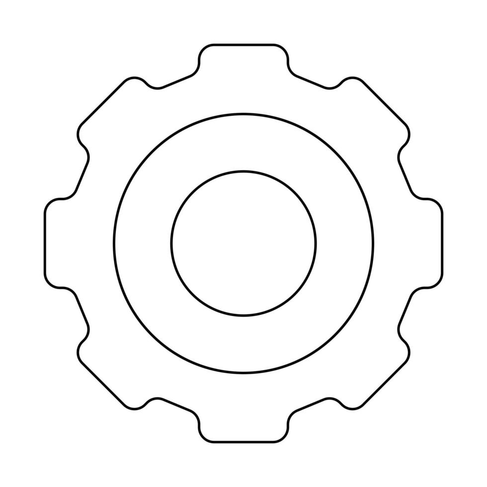 Outline gear icon. Simple design pictogram illustration vector