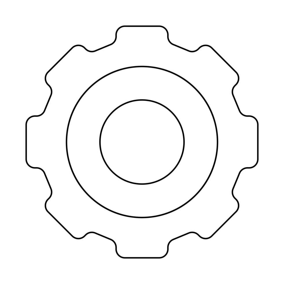 Outline gear icon. Simple design pictogram illustration vector