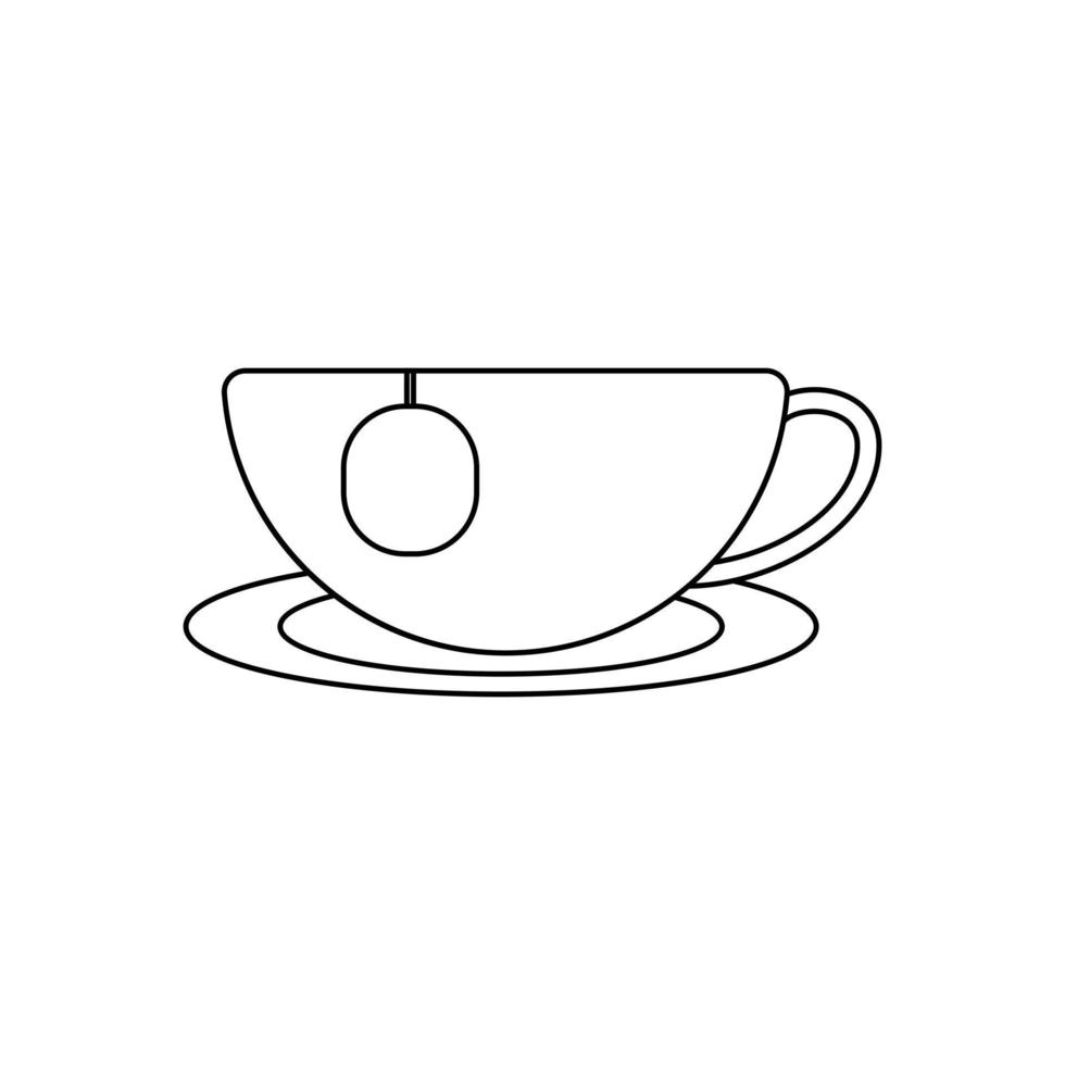 Outline icon cup of tea. Isolated on white background. vector