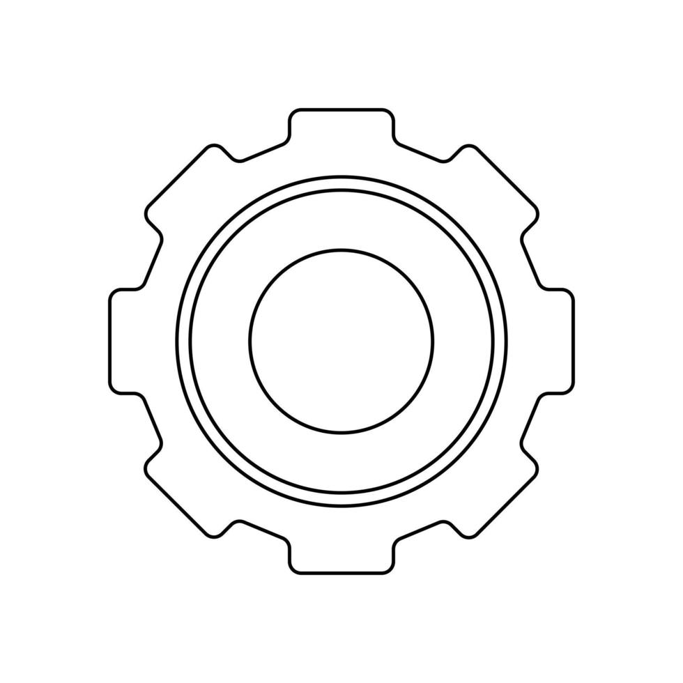 Outline gear icon. Simple flat design pictogram. vector
