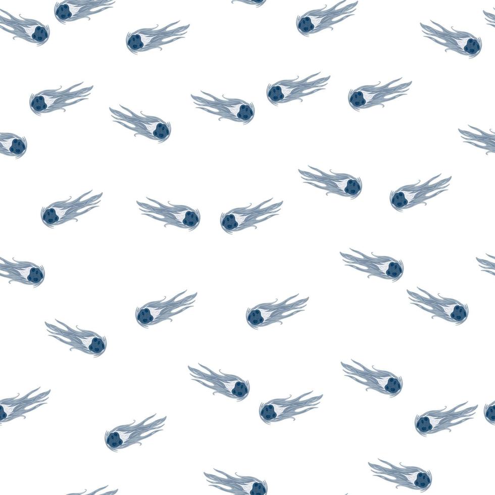 Comet fly seamless pattern. Design meteorite rain . Repeated vector