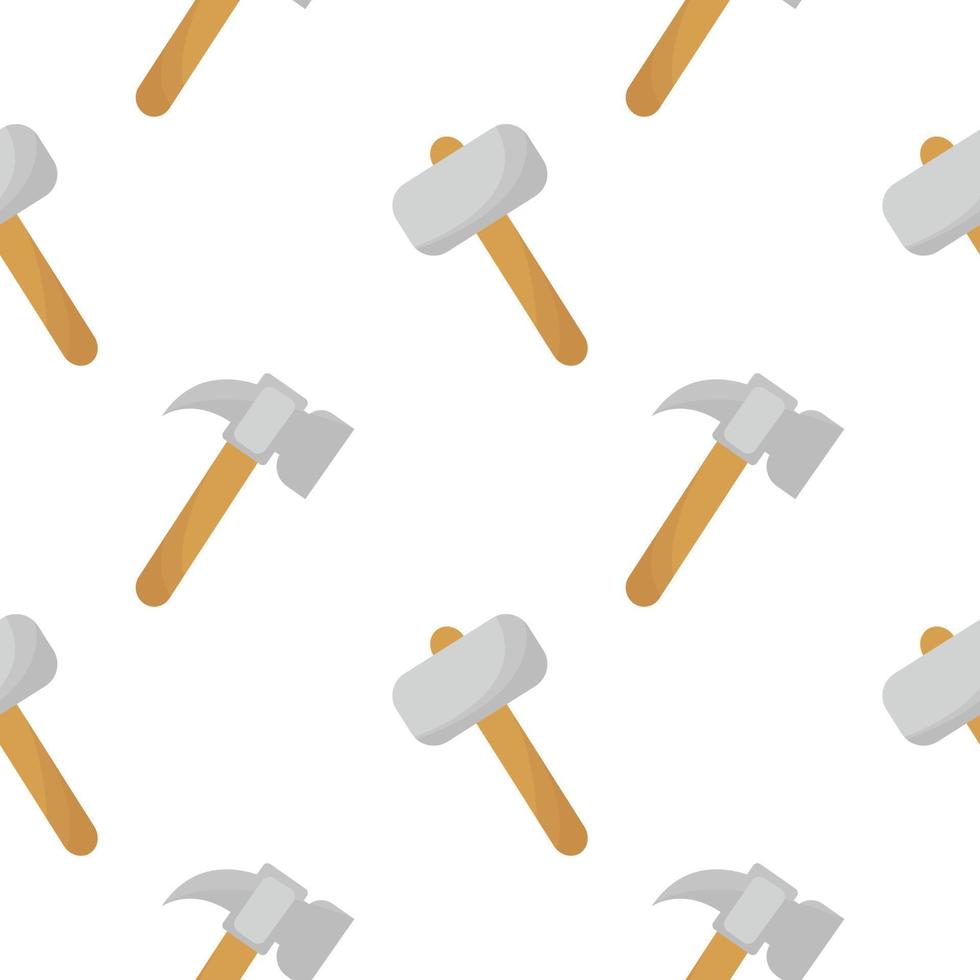 hammer seamless pattern with construction theme vector