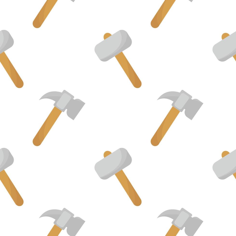 hammer seamless pattern with construction theme vector