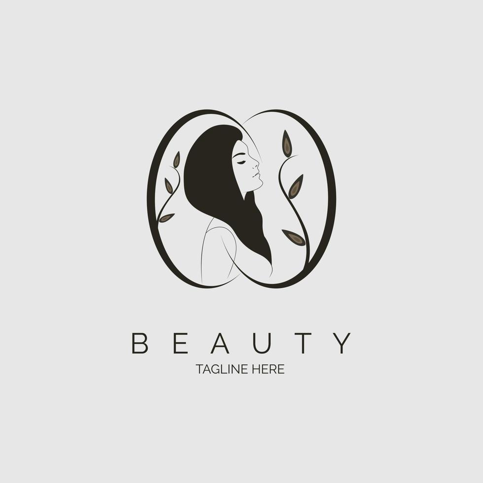 woman face beauty salon spa logo template design for brand or company and other vector