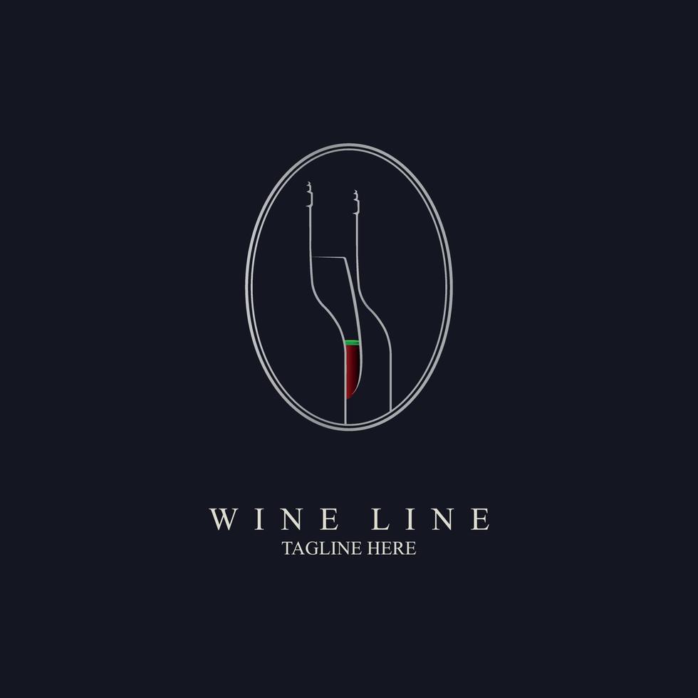 wine logo line style modern design template for brand or company and