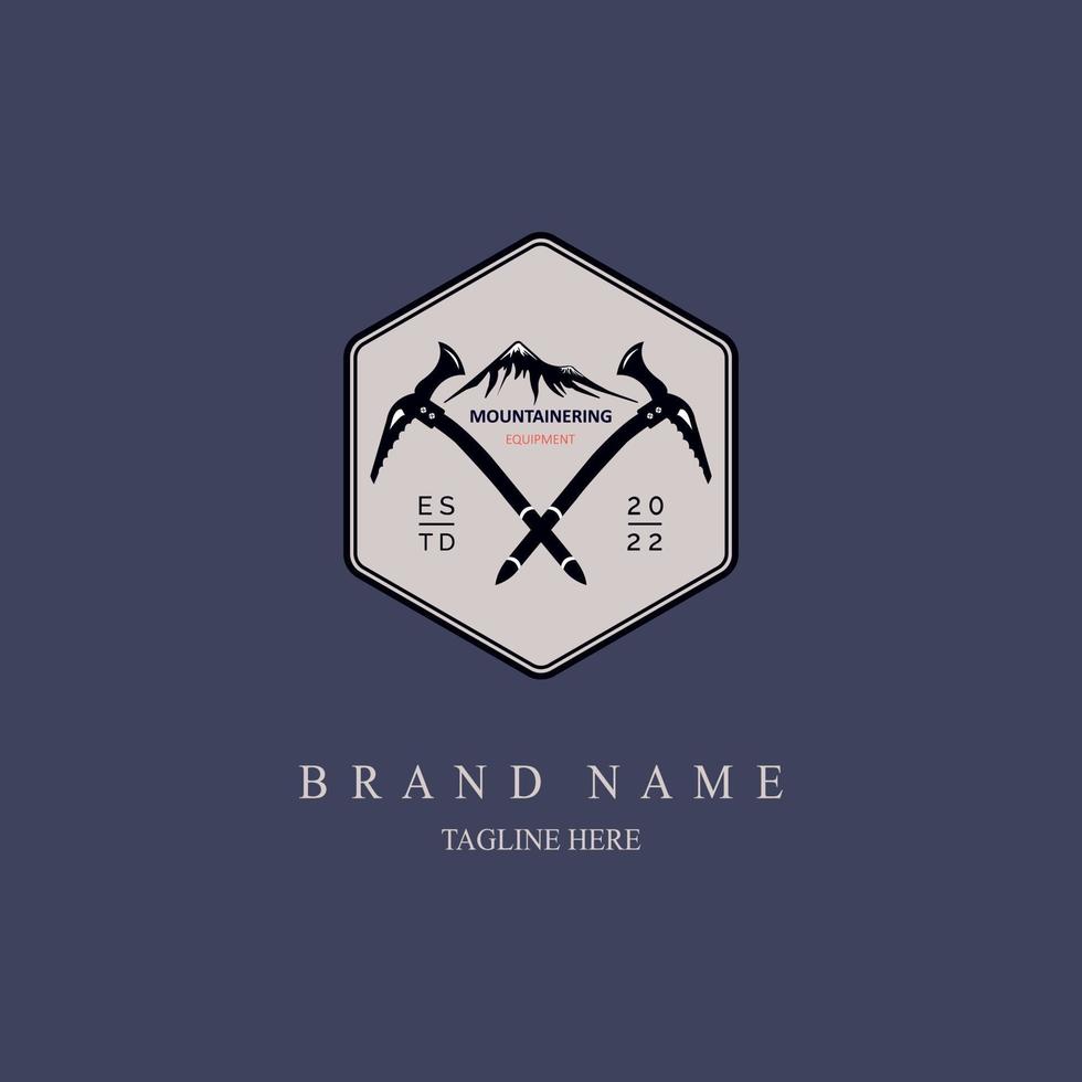mountain equipment logo design template for brand or company and other vector