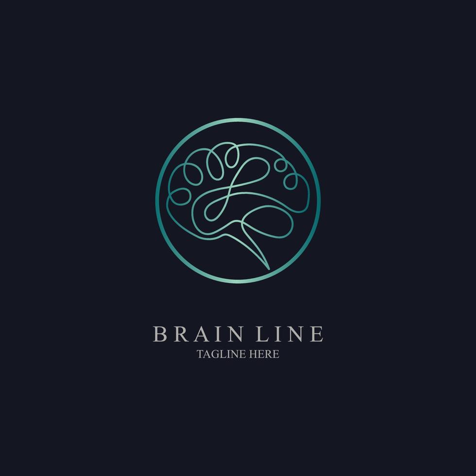 brain logo line style modern design template for brand or company and other vector