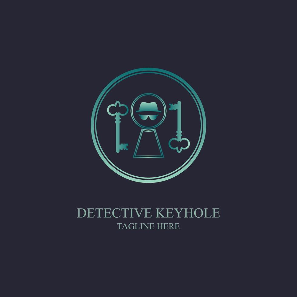 plantilla de diseño de logotipo de monograma de agujero de llave detective para marca o empresa y otros vector