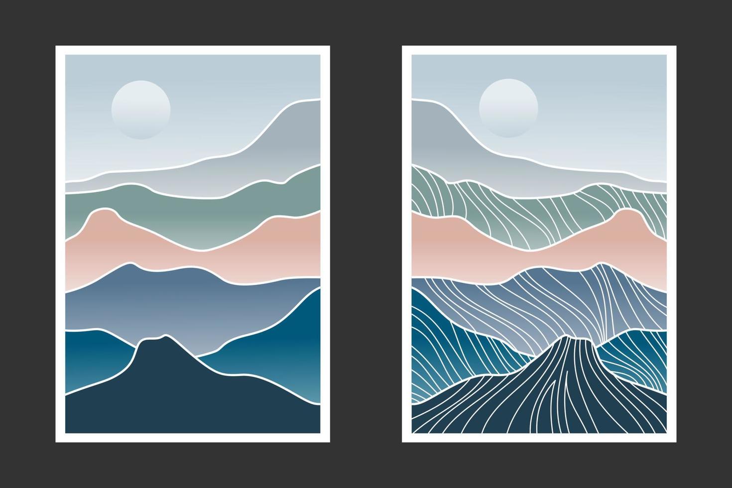 Abstract mountain painting, Abstract background, Premium Vector