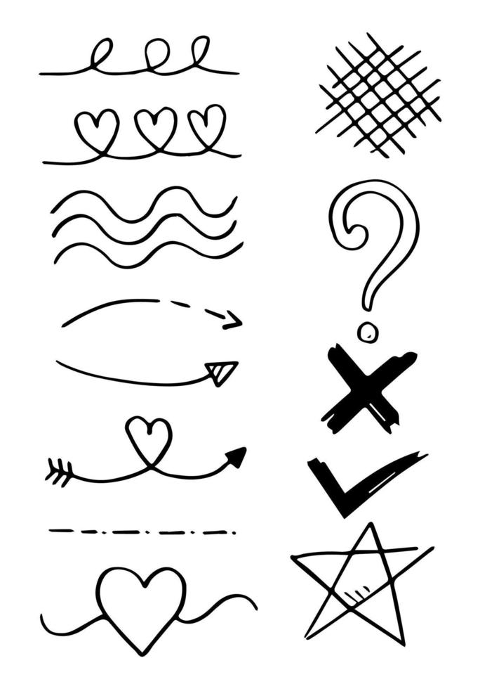 Doodle element vector set, for concept design.