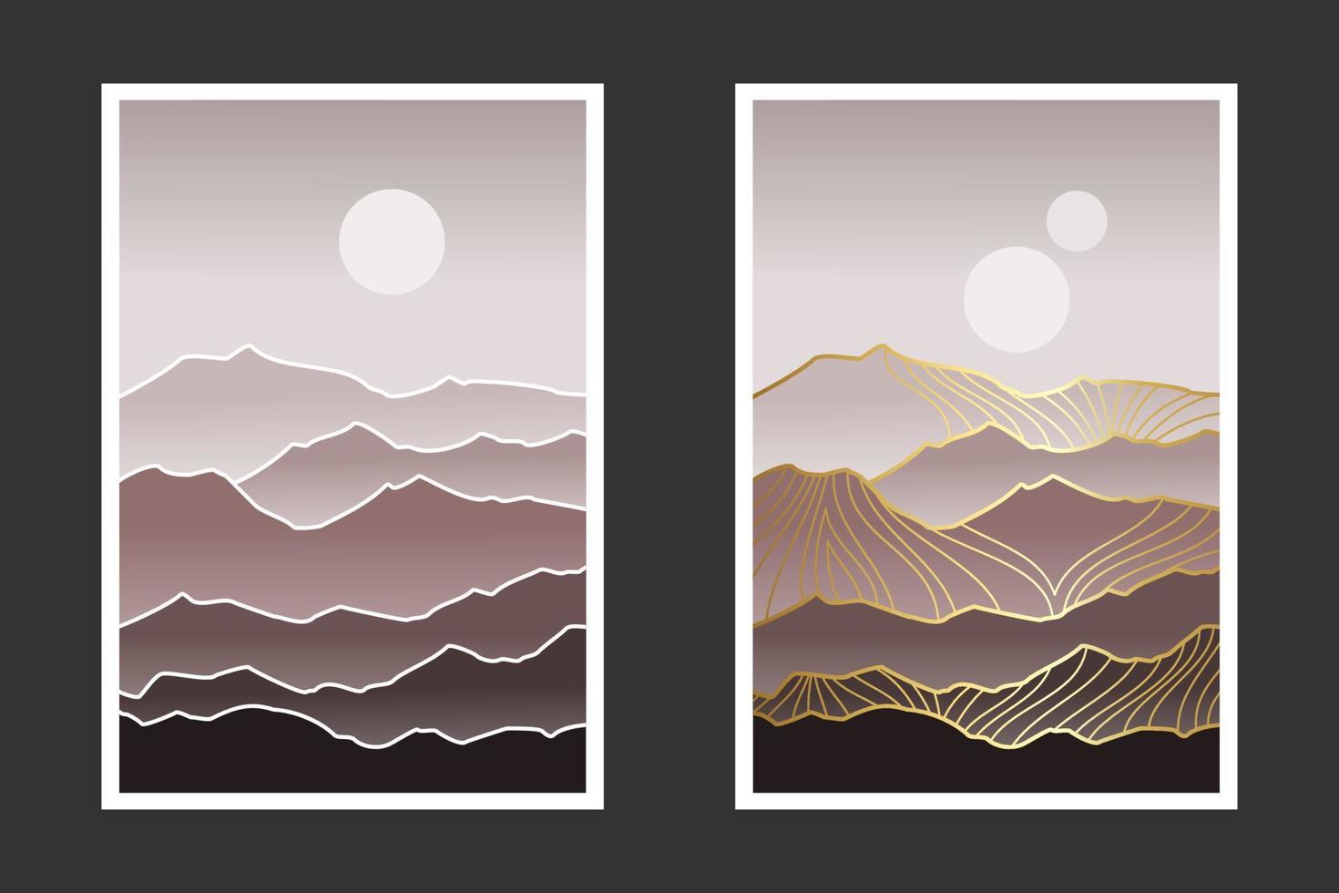 Abstract mountain painting, Abstract background, Premium Vector