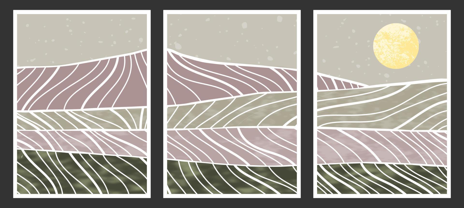 Abstract mountain painting, Abstract background, Premium Vector