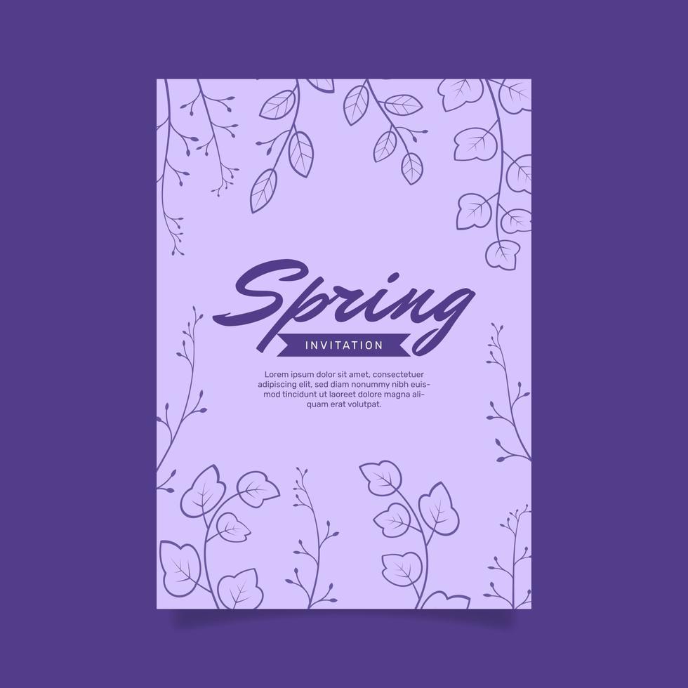 Hand drawn spring invitation template. - Vector. vector