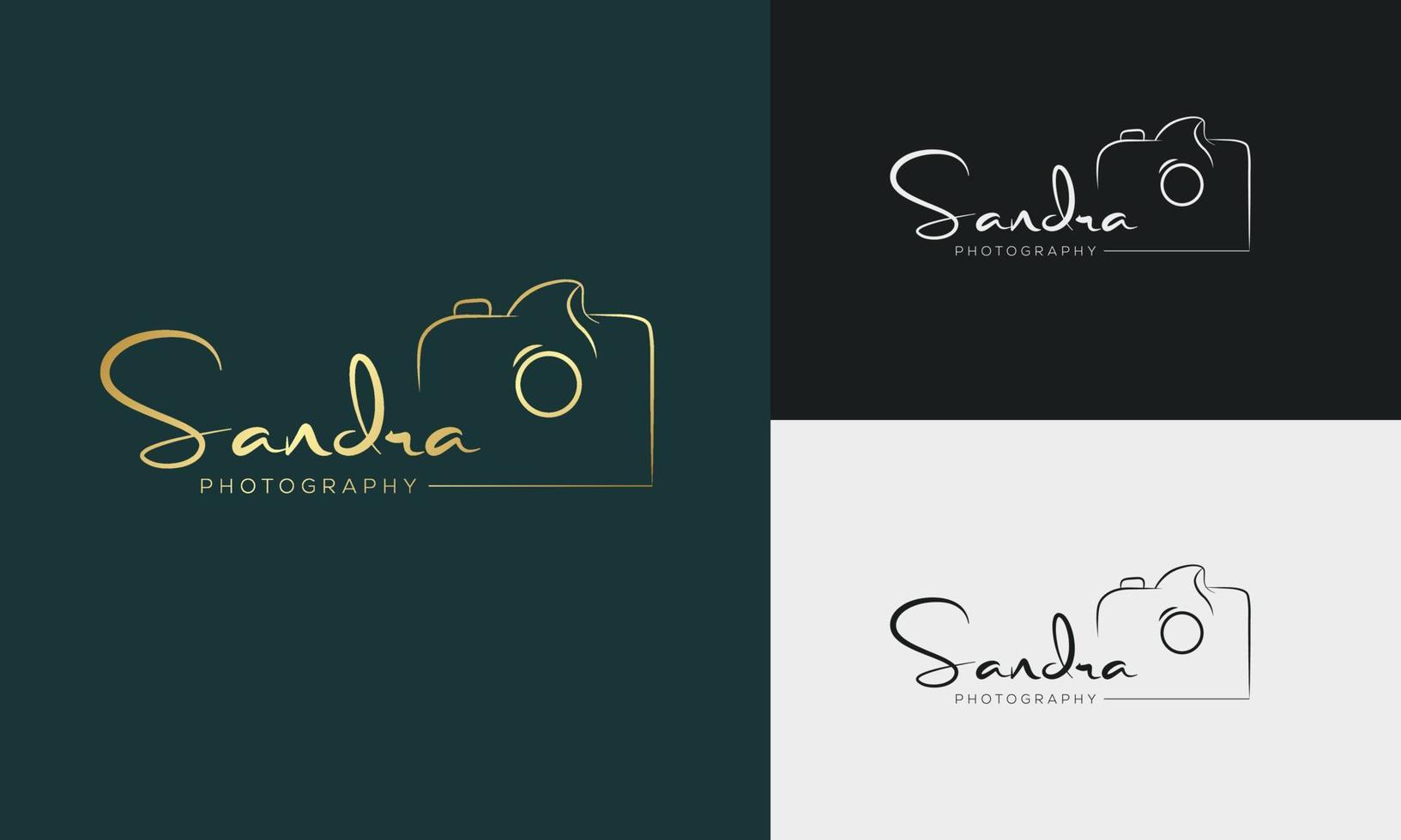 Studio Photography logo template vector. signature logo concept vector