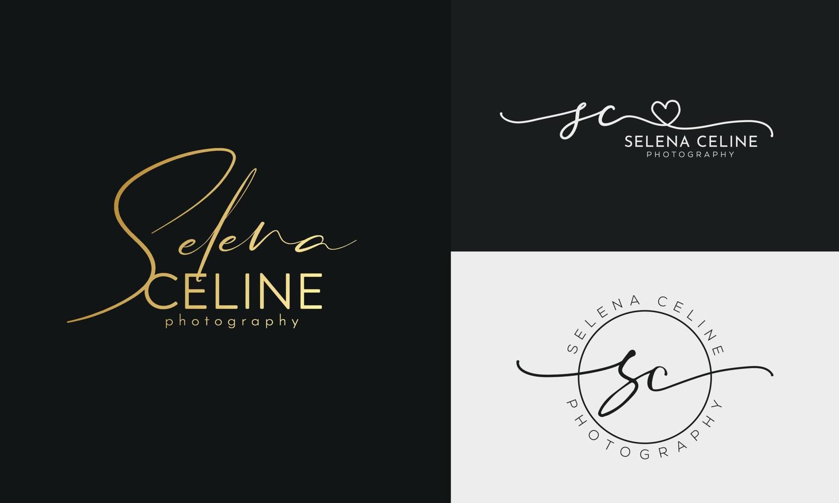 Handwriting Photography logo template vector. signature logo concept vector