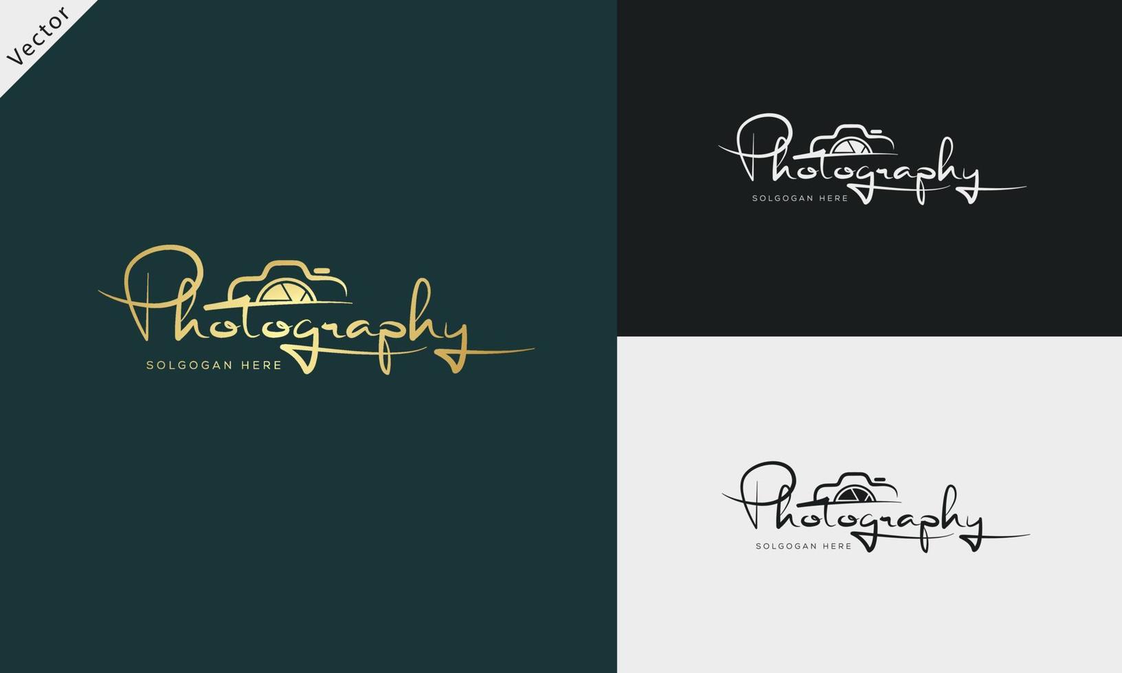 Studio Photography logo template vector. signature logo concept vector