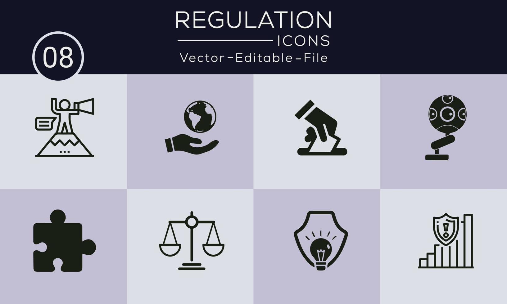 Regulation simple concept icons set. Contains such icons compliance, guideline, rule, law and more, can be used for web and apps. vector