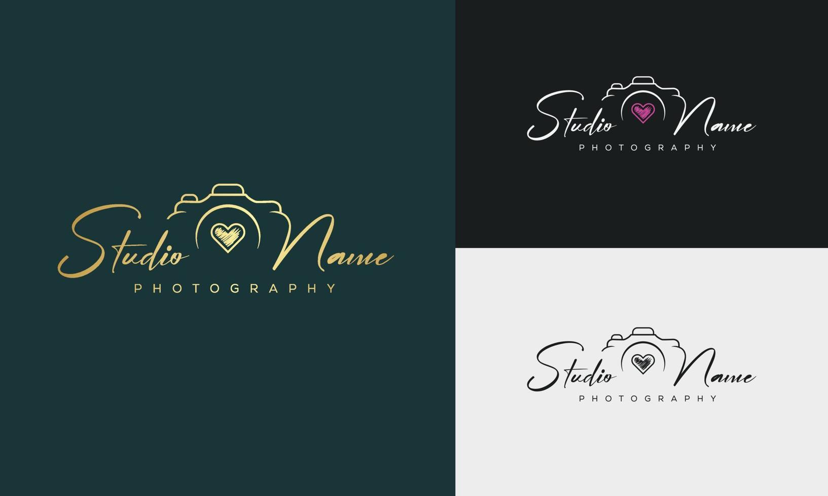 Studio Photography logo template vector. signature logo concept vector