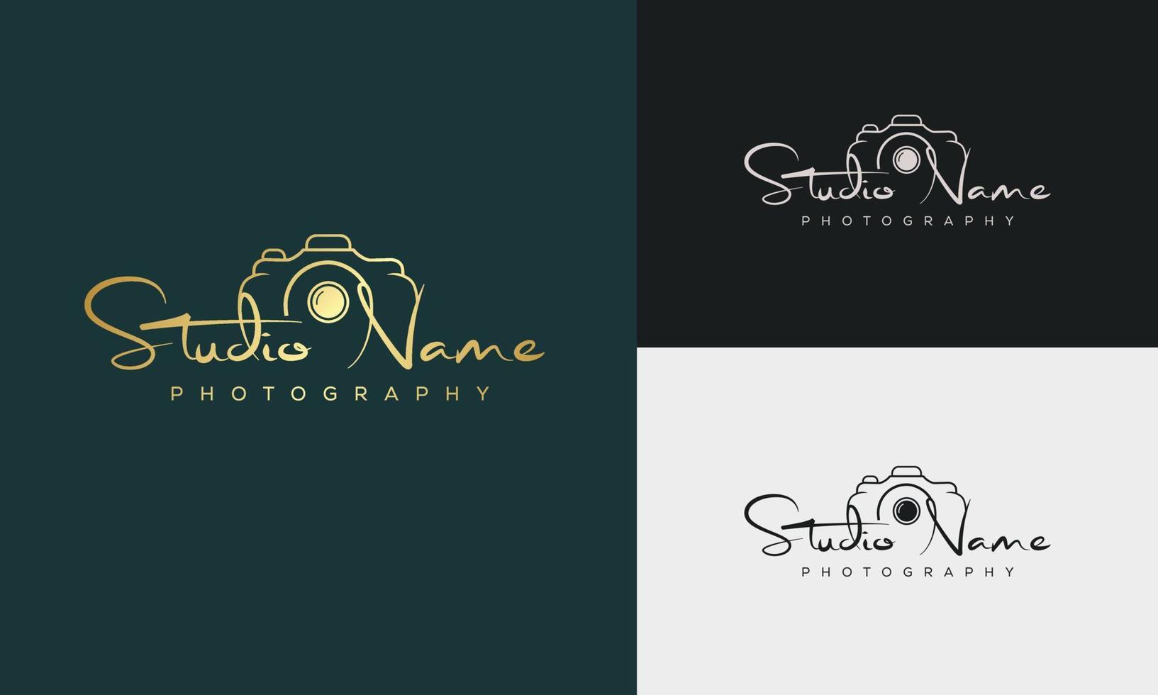 Studio Photography logo template vector. signature logo concept vector