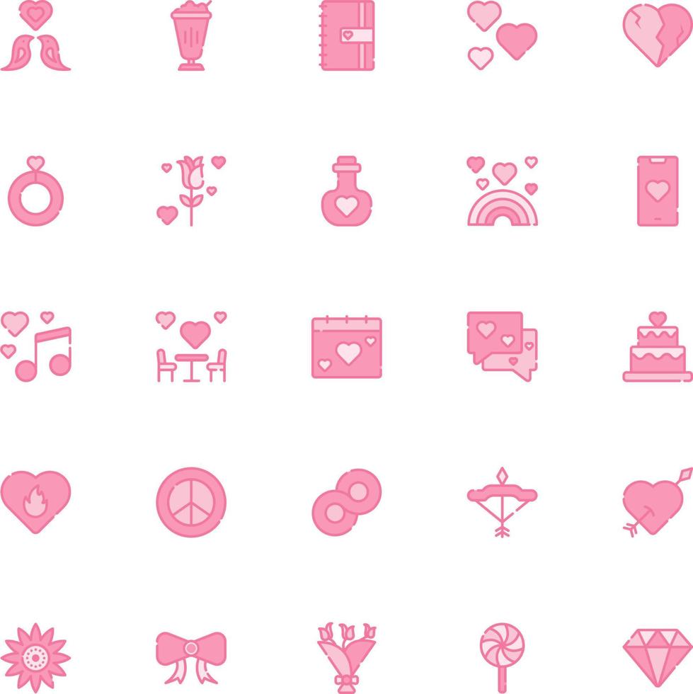 iconos del día de san valentín en estilo plano para cualquier propósito. perfecto para la presentación de la aplicación móvil del sitio web vector