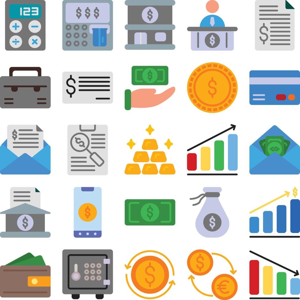 Currency Icons in Flat Style for Any Purposes Perfect for Website Mobile App Presentation vector