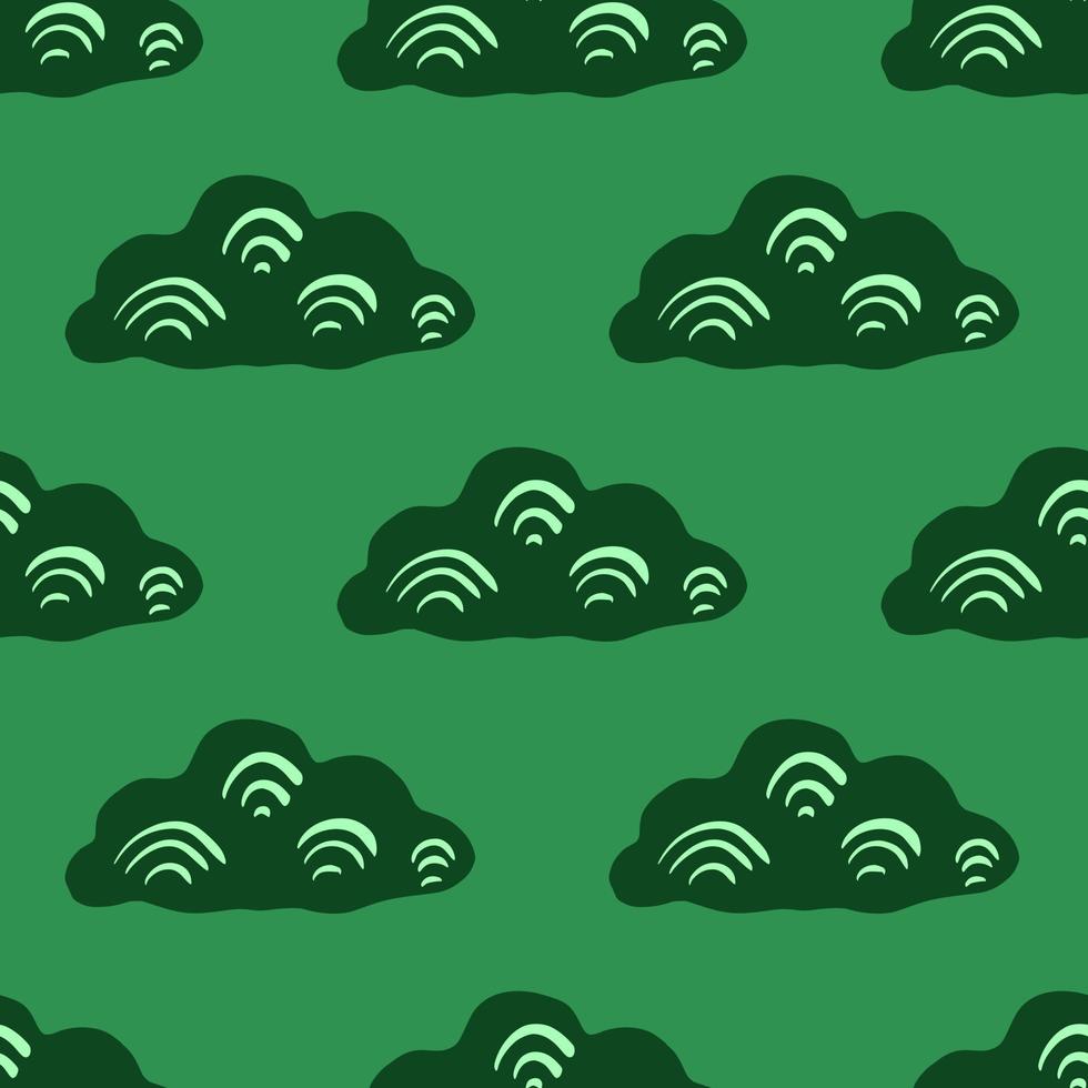Cute clouds seamless pattern. Stylized children ornament. vector