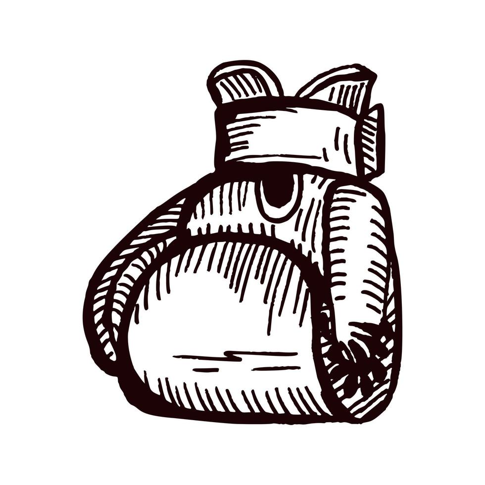 Boxing gloves sketch isolated. Sporting equipment for boxing in hand drawn style. vector