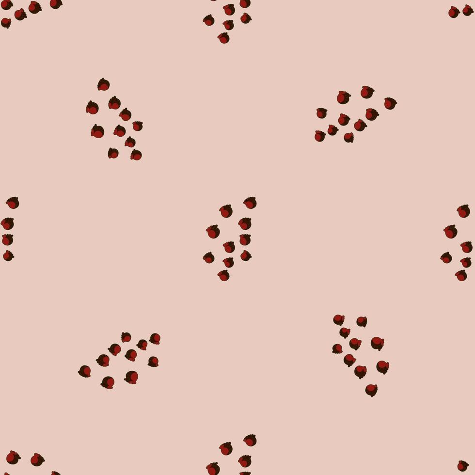 Seamless pattern with hand drawing lily of the valley on pastel pink background. Vector floral template in doodle style. Gentle summer botanical texture.