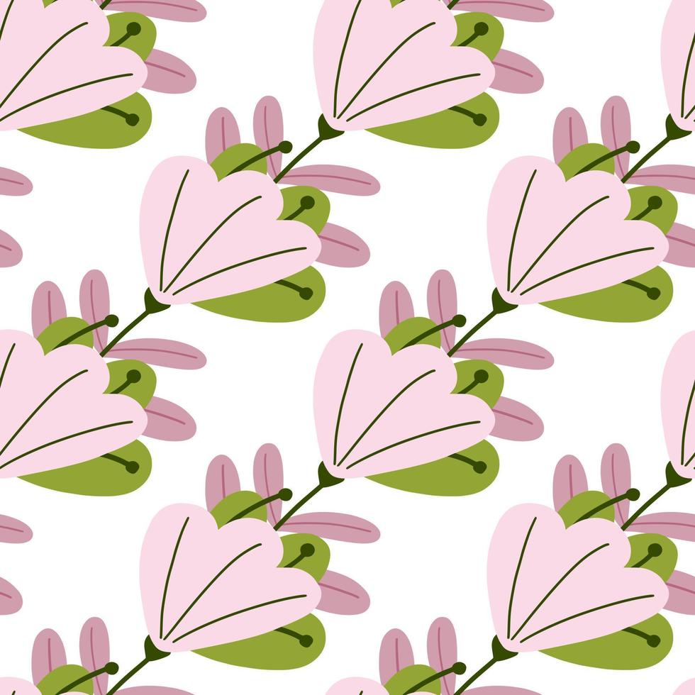 flor de patrones sin fisuras con adorno de flor decorativa lila. telón de fondo floral aislado. vector