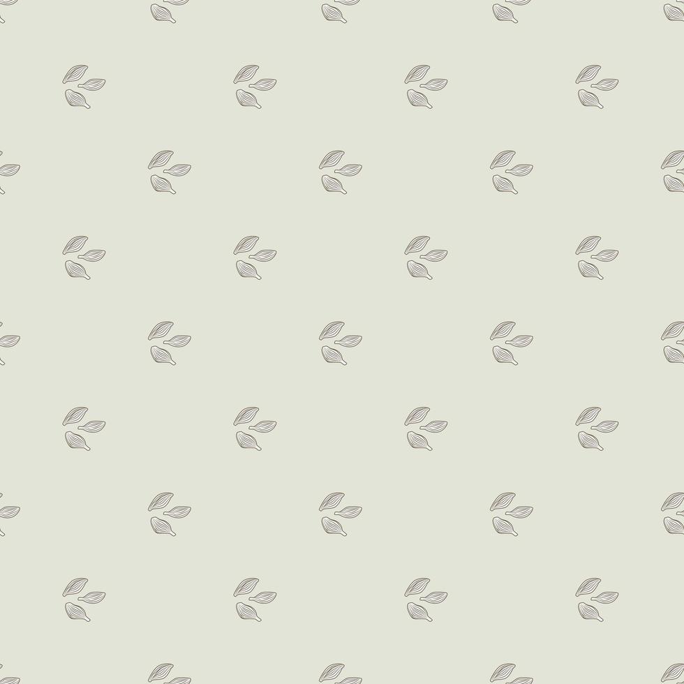 Seamless pattern cardamom on light background. Cute plant sketch ornament. Geometrical texture template for fabric. vector