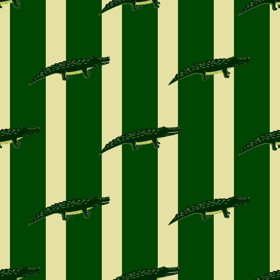Cute crocodiles seamless pattern.Funny animals background. vector
