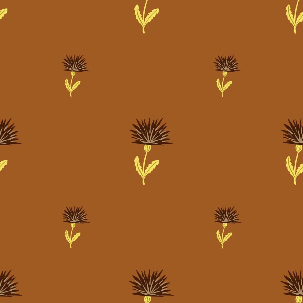 Dandelion cute seamless pattern. Hand drawn meadow background. vector