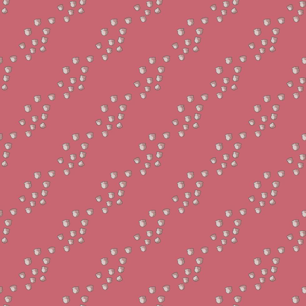 patrón sin costuras con dibujo a mano lirio del valle sobre fondo rosa brillante. plantilla floral vectorial en estilo garabato. suave textura botánica de verano. vector
