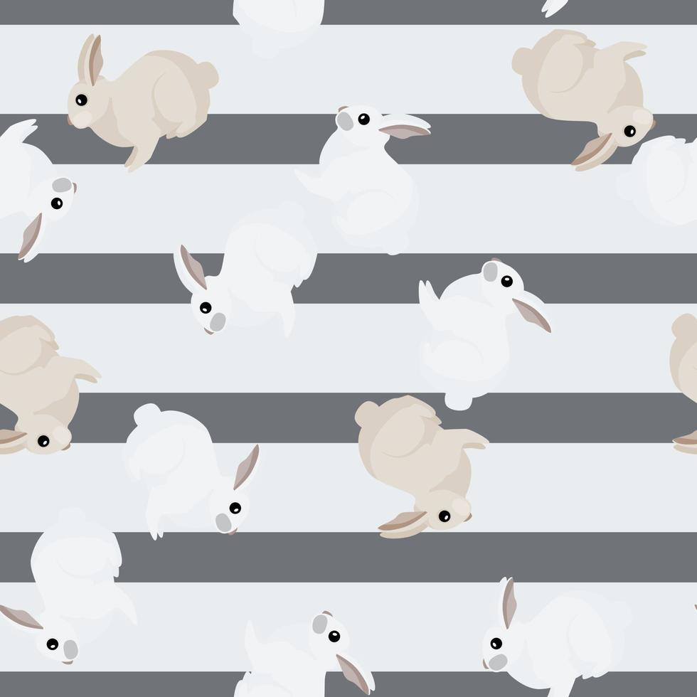 patrón sin costuras de conejo. animales domésticos en colores de fondo. ilustración vectorial para textiles. vector