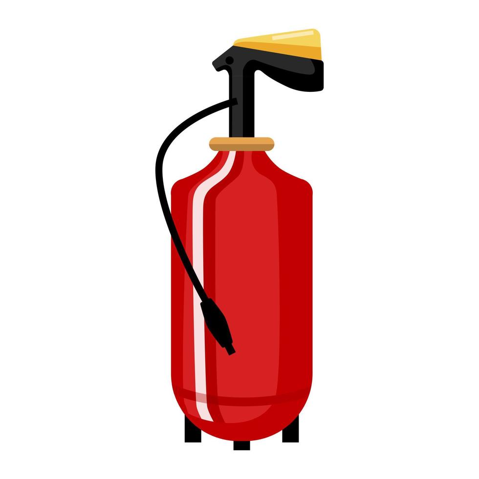 Fire extinguisher isolated in flat style. Extinguishing equipment of firefighter icon. Protection symbol vector