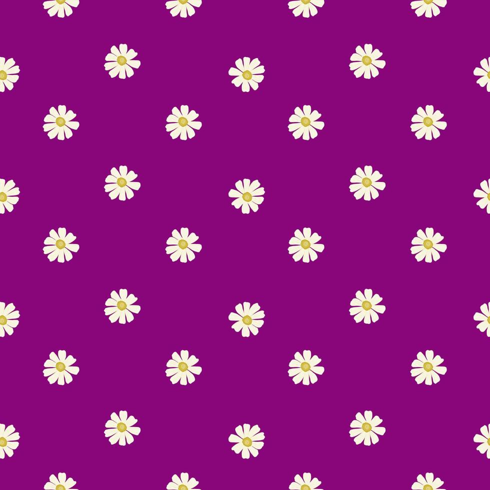 patrón de manzanilla sin costuras en estilo a mano alzada. flores de primavera sobre fondo de colores. ilustración vectorial para textiles. vector
