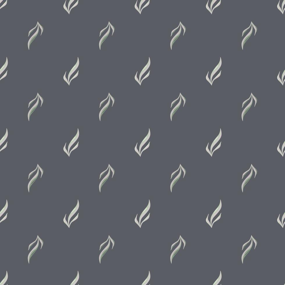 Seamless pattern seaweed on dark gray background. Marine flora templates for fabric. vector