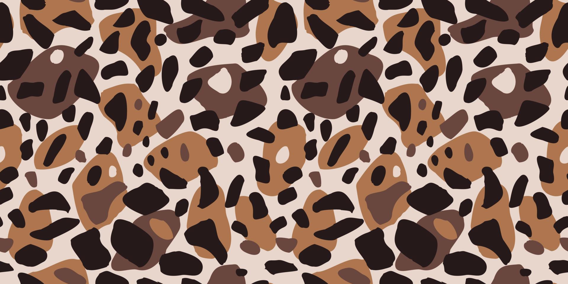 Seamless pattern animals isolated on beige background. Vintage african fur. Textile design fashion print. vector